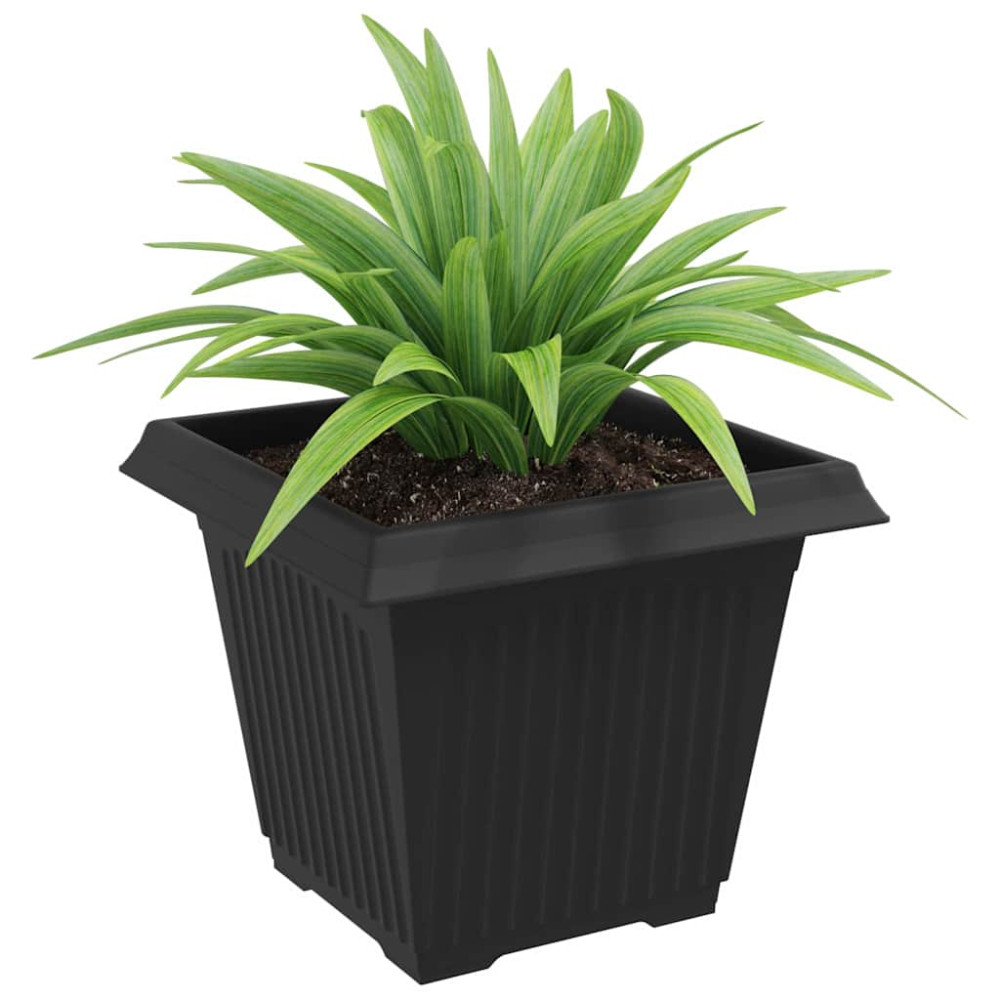 Produktbild för Kvadratisk Blomkruka 6 pcs Svart 38 x 38 x 30 cm Plast