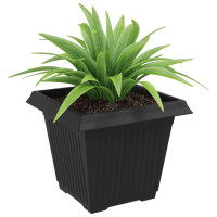 Produktbild för Kvadratisk Blomkruka 6 pcs Svart 38 x 38 x 30 cm Plast