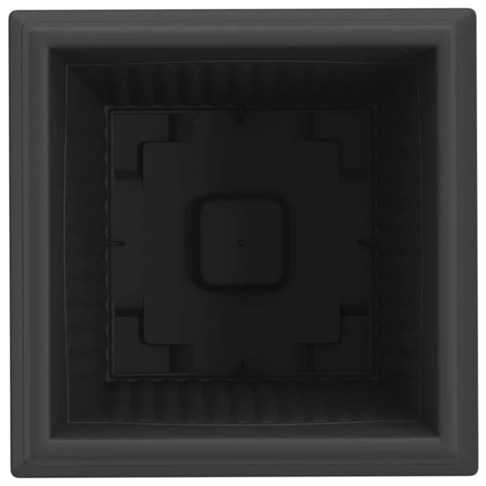 Produktbild för Kvadratisk Blomkruka 6 pcs Svart 38 x 38 x 30 cm Plast