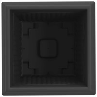 Produktbild för Kvadratisk Blomkruka 6 pcs Svart 38 x 38 x 30 cm Plast