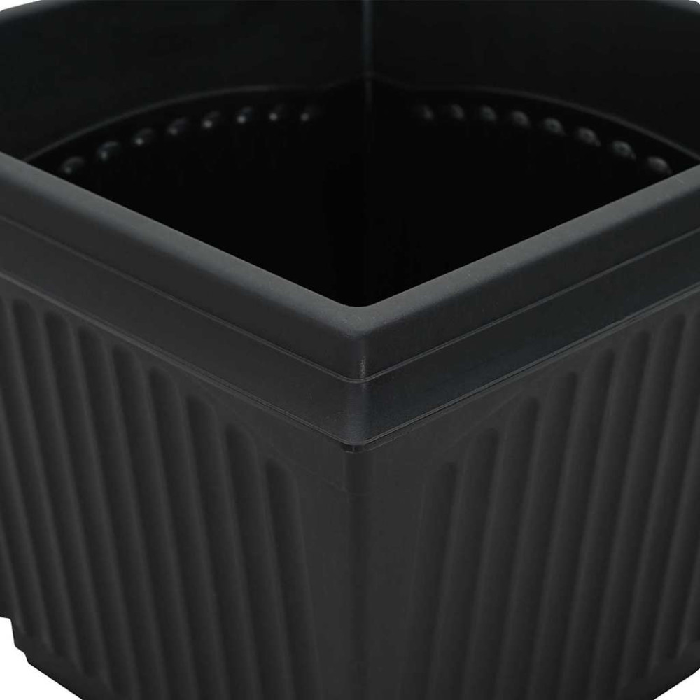 Produktbild för Kvadratisk Blomkruka 6 pcs Svart 38 x 38 x 30 cm Plast