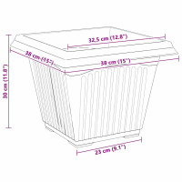 Produktbild för Kvadratisk Blomkruka 6 pcs Svart 38 x 38 x 30 cm Plast
