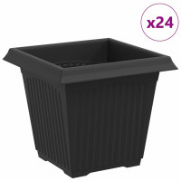 Produktbild för Kvadratisk Blomkruka 24 pcs Svart 16 x 16 x 14 cm Plast