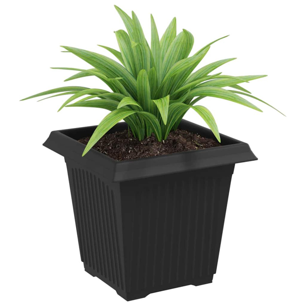 Produktbild för Kvadratisk Blomkruka 24 pcs Svart 16 x 16 x 14 cm Plast