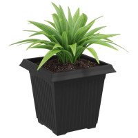 Produktbild för Kvadratisk Blomkruka 24 pcs Svart 16 x 16 x 14 cm Plast