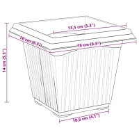 Produktbild för Kvadratisk Blomkruka 24 pcs Svart 16 x 16 x 14 cm Plast