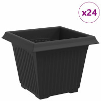 Produktbild för Kvadratisk Blomkruka 24 pcs Svart 20 x 20 x 16 cm Plast