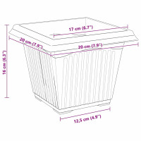 Produktbild för Kvadratisk Blomkruka 24 pcs Svart 20 x 20 x 16 cm Plast