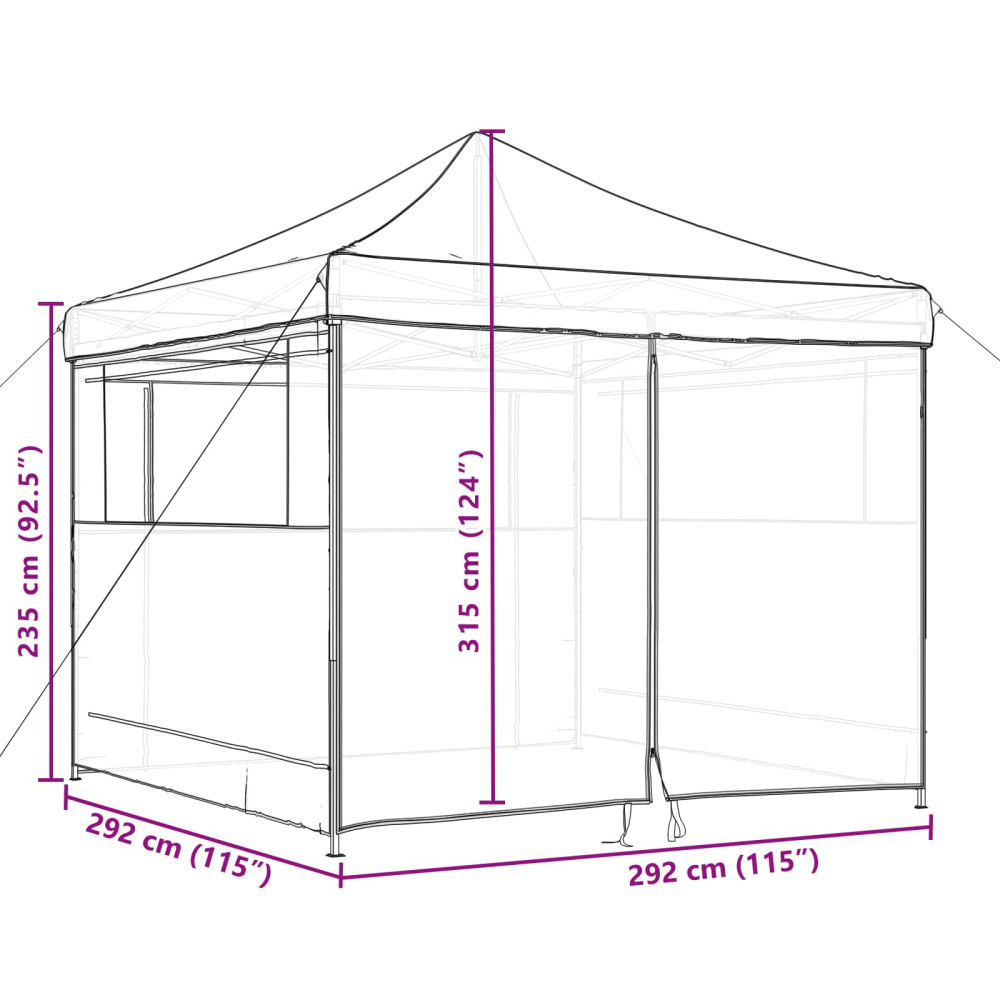 Produktbild för Partytält Beige 292 x 292 x 315 cm Oxford Tyg