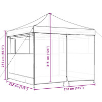 Produktbild för Partytält Beige 292 x 292 x 315 cm Oxford Tyg