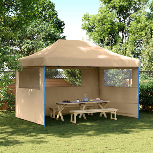 vidaXL Partytält Beige 279 x 410 x 315 cm Oxford Tyg