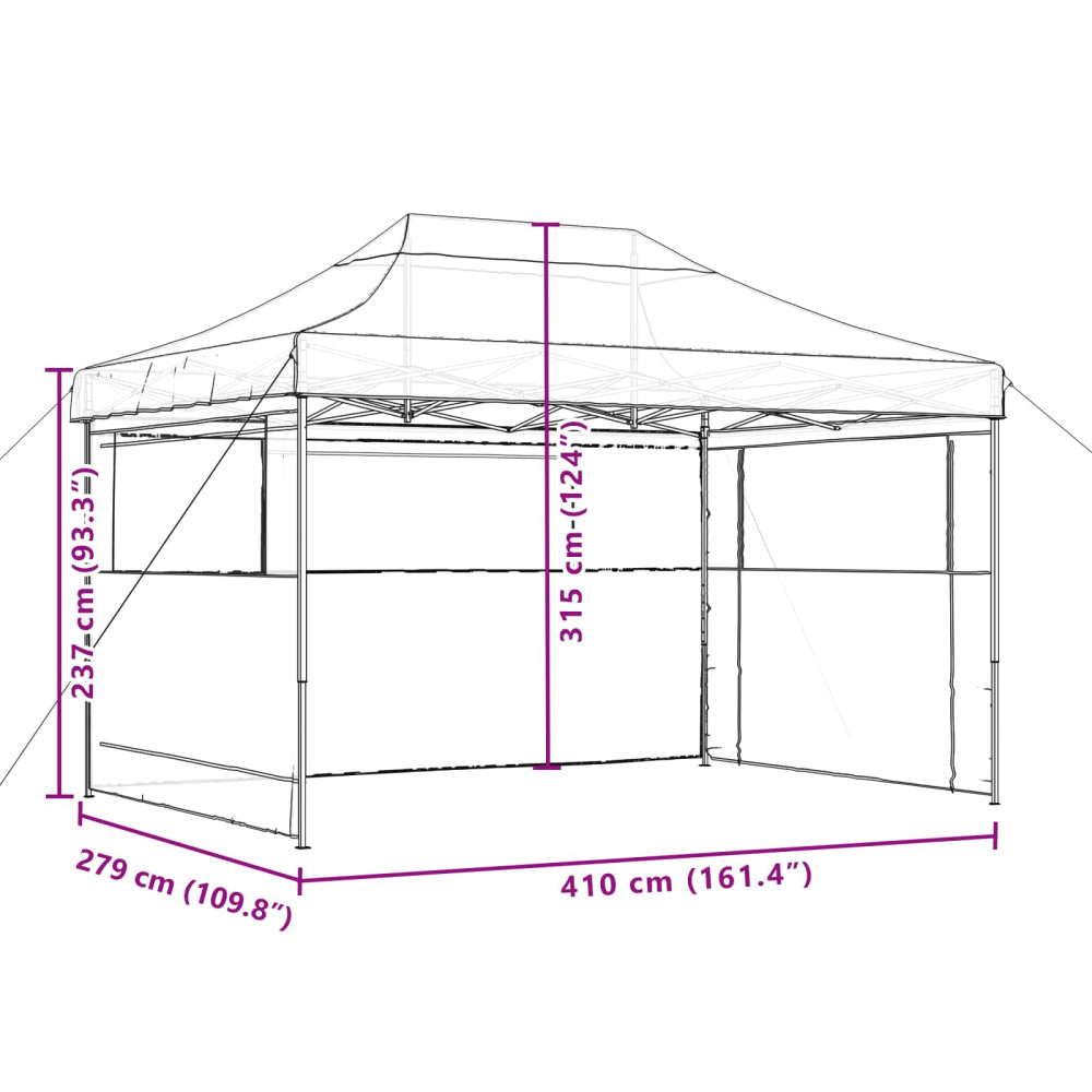 Produktbild för Partytält Beige 279 x 410 x 315 cm Oxford Tyg