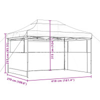 Produktbild för Partytält Brun 279 x 410 x 315 cm Oxford Tyg