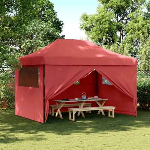 vidaXL Partytält Vinröd 279 x 410 x 315 cm Oxford Tyg