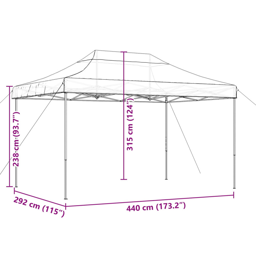 Produktbild för Partytält Beige 292 x 440 x 315 cm Oxford Tyg