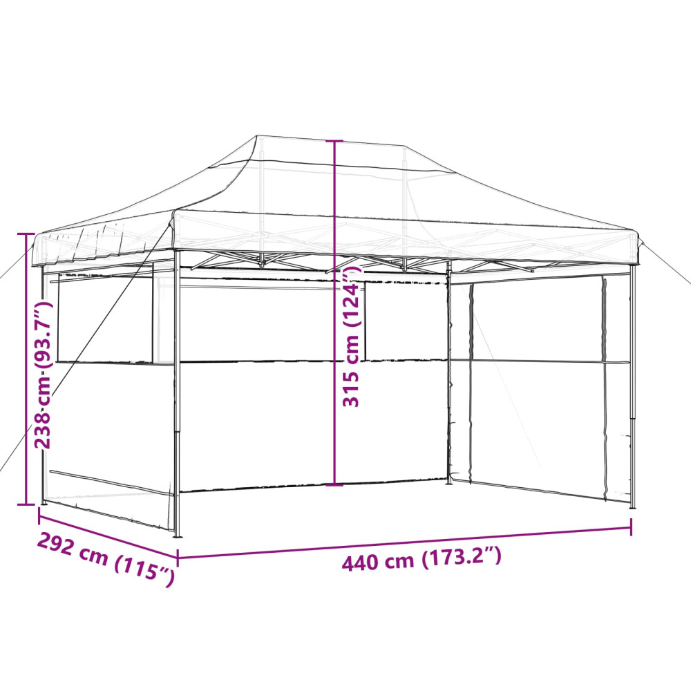 Produktbild för Partytält Terracotta 292 x 440 x 315 cm Oxford Tyg