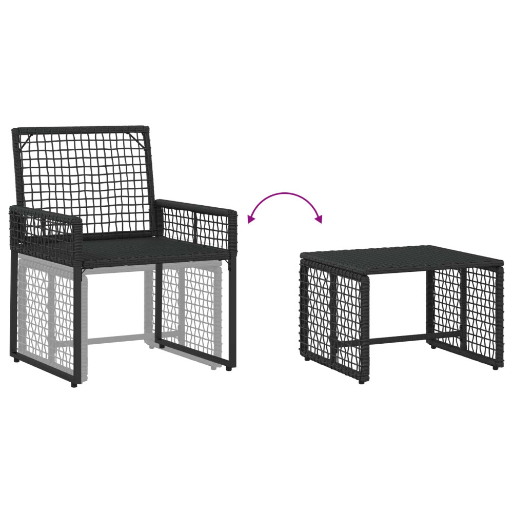 Produktbild för Utemöbelset med kudde 5 pcs Svart och turkos