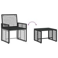 Produktbild för Utemöbelset med kudde 5 pcs Svart och turkos