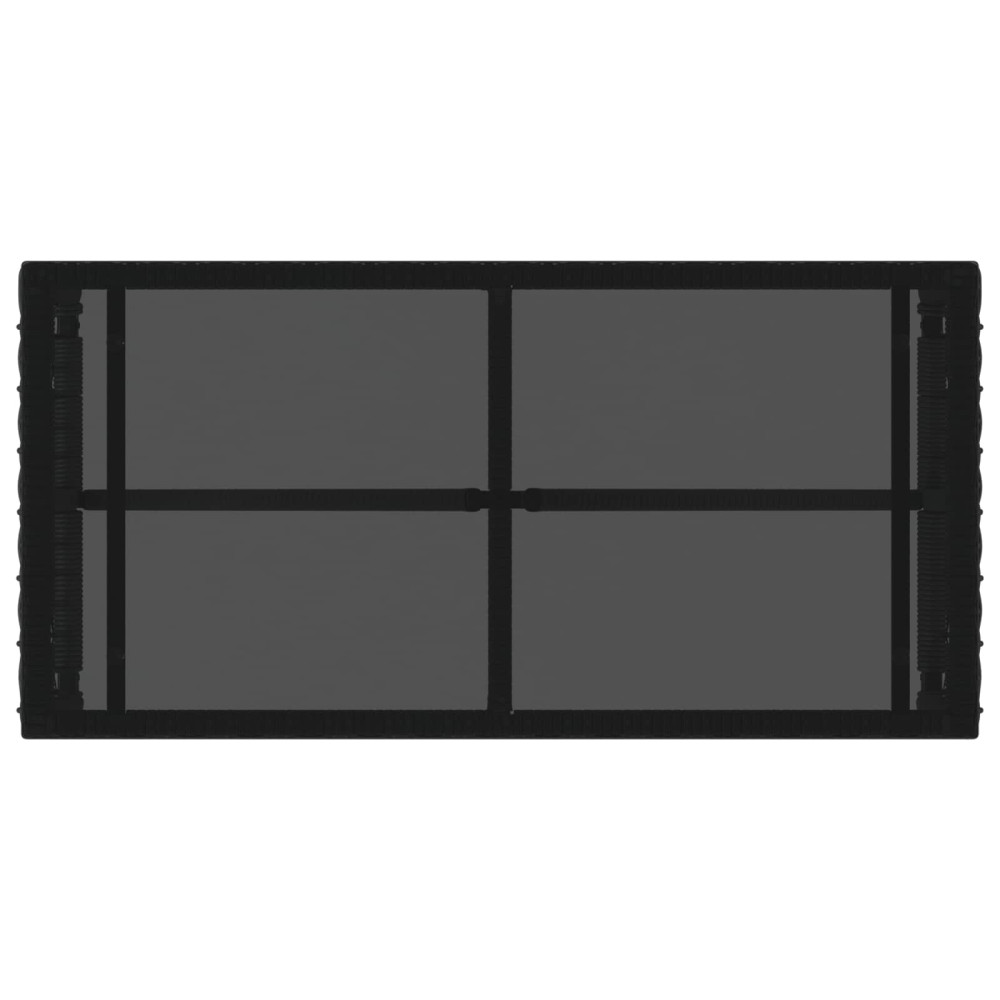 Produktbild för Utomhusbord Svart 80 x 40 x 40 cm PE Rattan och Glas