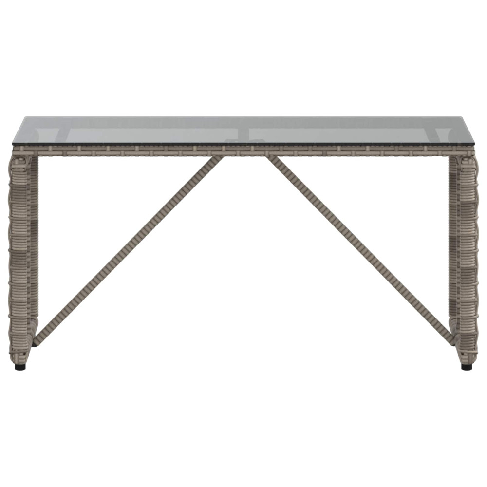 Produktbild för Utomhusbord Grå och svart 80 x 40 x 40 cm PE Rattan och Glas