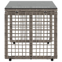 Produktbild för Utomhusbord Grå och svart 80 x 40 x 40 cm PE Rattan och Glas