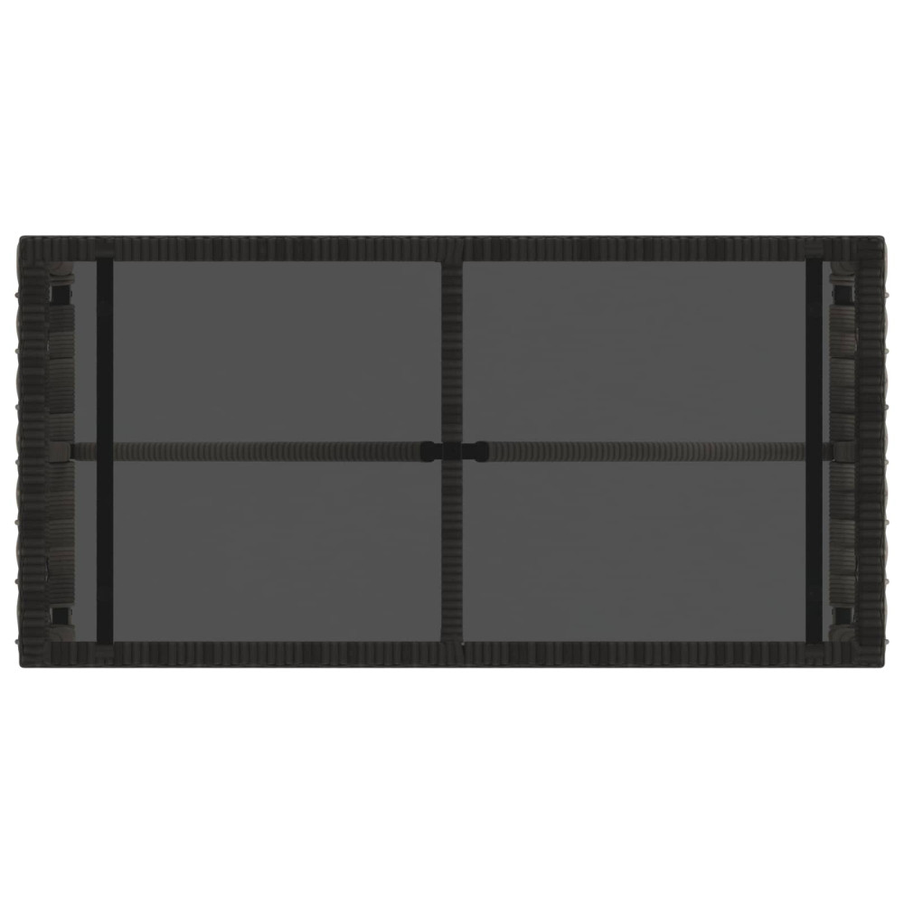 Produktbild för Utomhusbord Grå och svart 80 x 40 x 40 cm PE Rattan och Glas