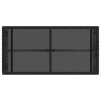 Produktbild för Utomhusbord Grå och svart 80 x 40 x 40 cm PE Rattan och Glas