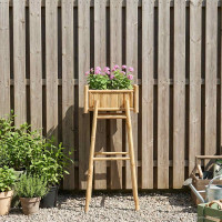 Produktbild för Trädgårdsplanta med hållare Naturfärg 50 x 38 x 114 cm Bambus