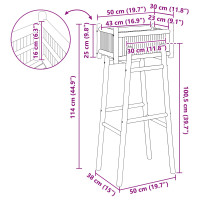 Produktbild för Trädgårdsplanta med hållare Naturfärg 50 x 38 x 114 cm Bambus