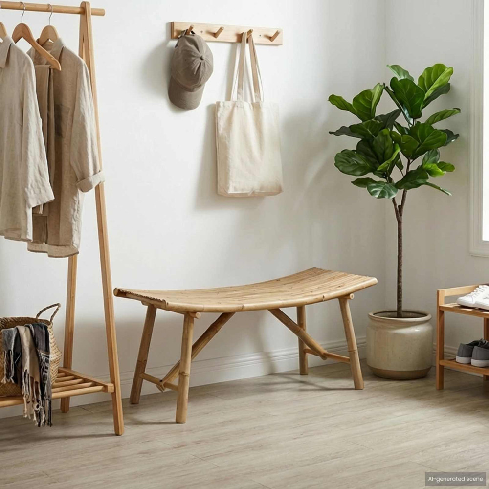 Produktbild för Trädgårdsbänk Naturfärg 110 x 45 x 50 cm Bambus