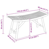Produktbild för Trädgårdsbänk Naturfärg 110 x 45 x 50 cm Bambus