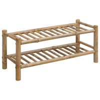 Produktbild för Skoställ med hylla med lagring Naturfärg 68 x 28 x 30 cm Bambus