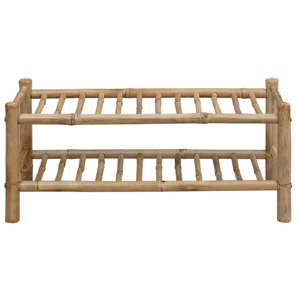 Produktbild för Skoställ med hylla med lagring Naturfärg 68 x 28 x 30 cm Bambus
