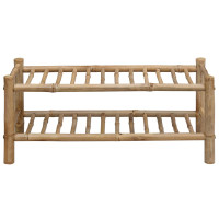 Produktbild för Skoställ med hylla med lagring Naturfärg 68 x 28 x 30 cm Bambus