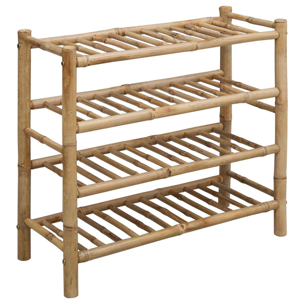 Produktbild för Skoställ med hylla med lagring Naturfärg 68 x 28 x 63 cm Bambus