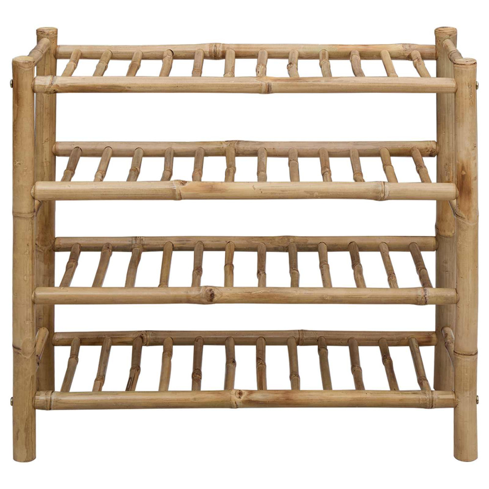 Produktbild för Skoställ med hylla med lagring Naturfärg 68 x 28 x 63 cm Bambus