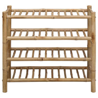 Produktbild för Skoställ med hylla med lagring Naturfärg 68 x 28 x 63 cm Bambus