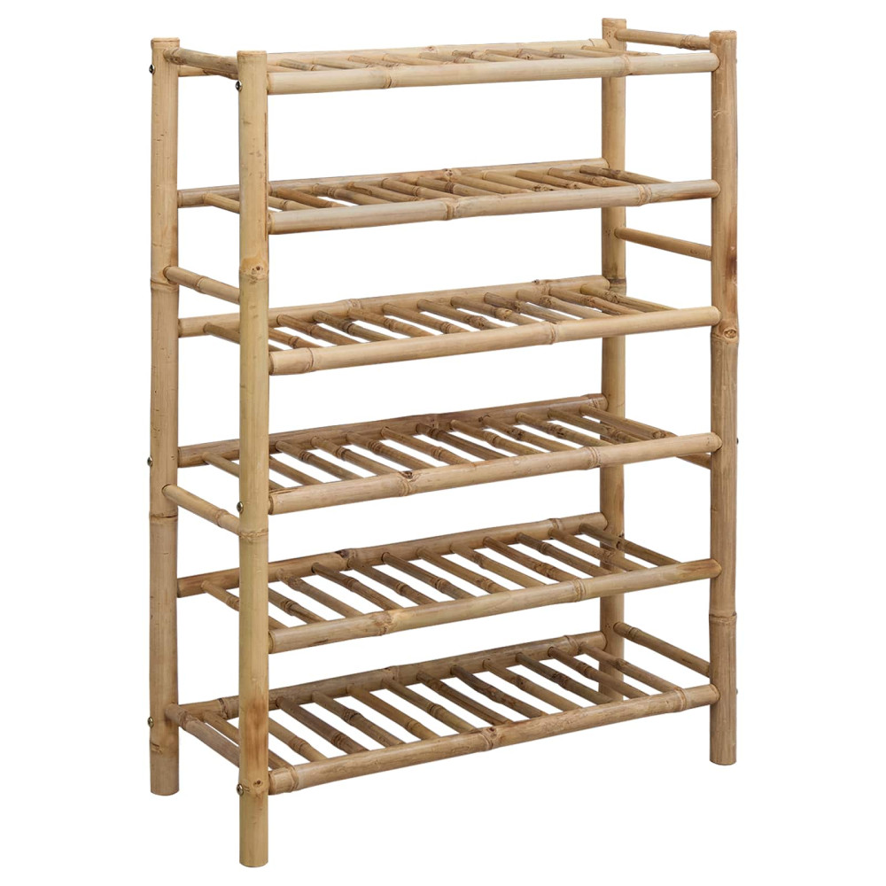 Produktbild för Skoställ med hylla med lagring Naturfärg 68 x 28 x 96 cm Bambus