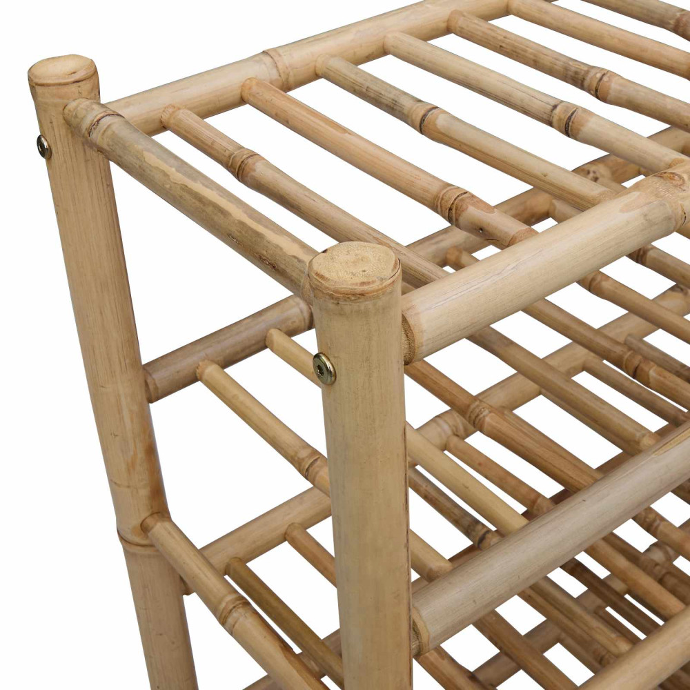 Produktbild för Skoställ med hylla med lagring Naturfärg 68 x 28 x 96 cm Bambus