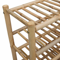Produktbild för Skoställ med hylla med lagring Naturfärg 68 x 28 x 96 cm Bambus