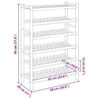 Produktbild för Skoställ med hylla med lagring Naturfärg 68 x 28 x 96 cm Bambus