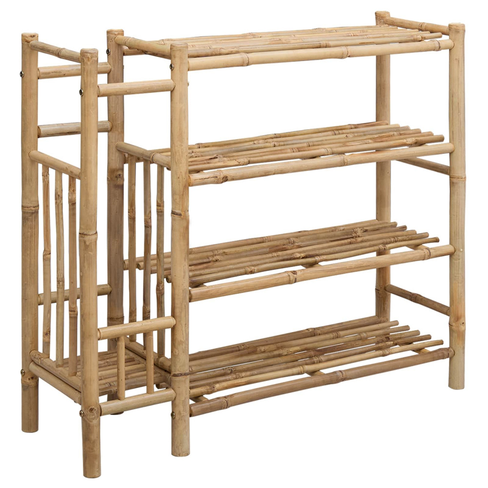Produktbild för Skoställ med hylla med lagring Naturfärg 88 x 27 x 80 cm Bambus