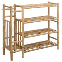 Produktbild för Skoställ med hylla med lagring Naturfärg 88 x 27 x 80 cm Bambus