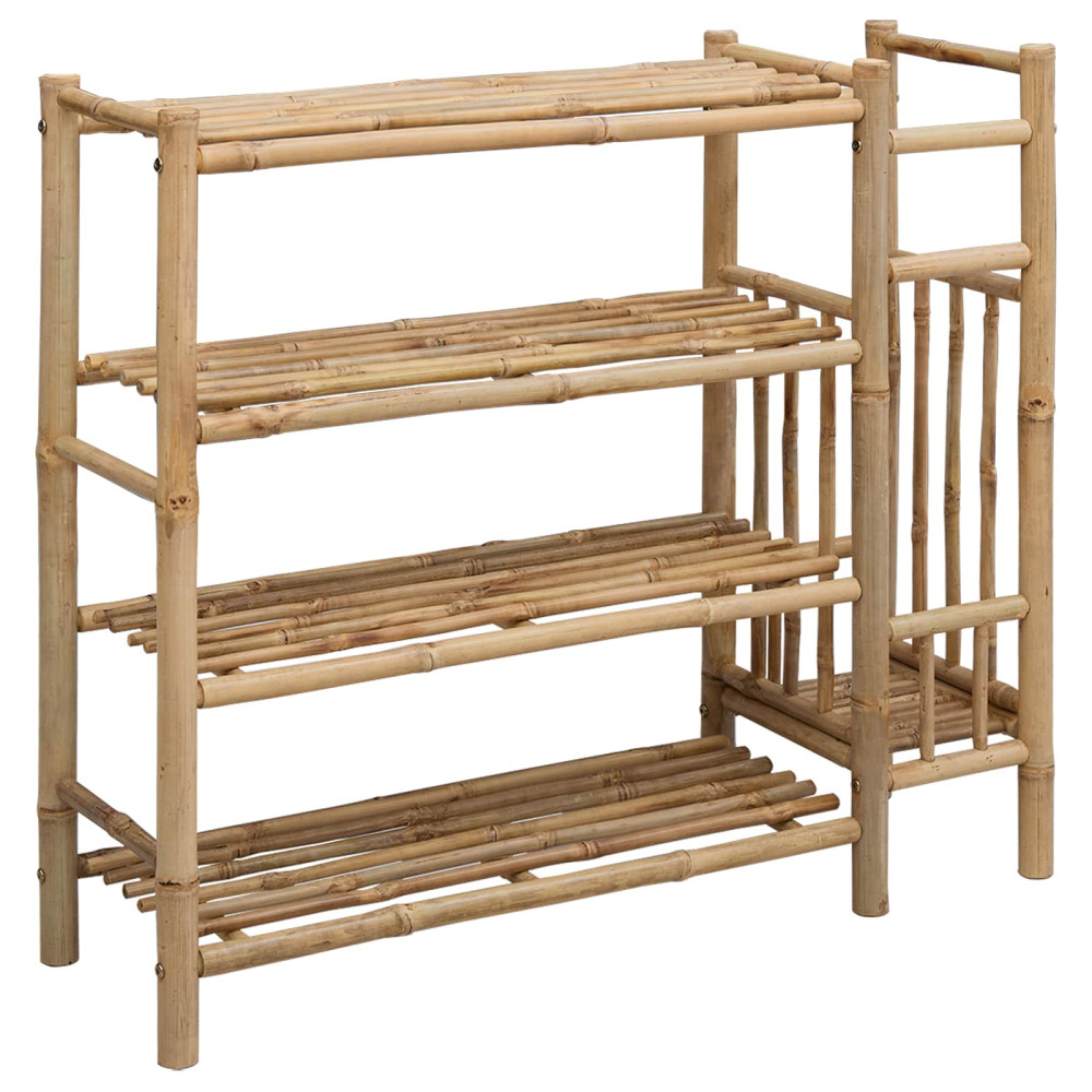 Produktbild för Skoställ med hylla med lagring Naturfärg 88 x 27 x 80 cm Bambus