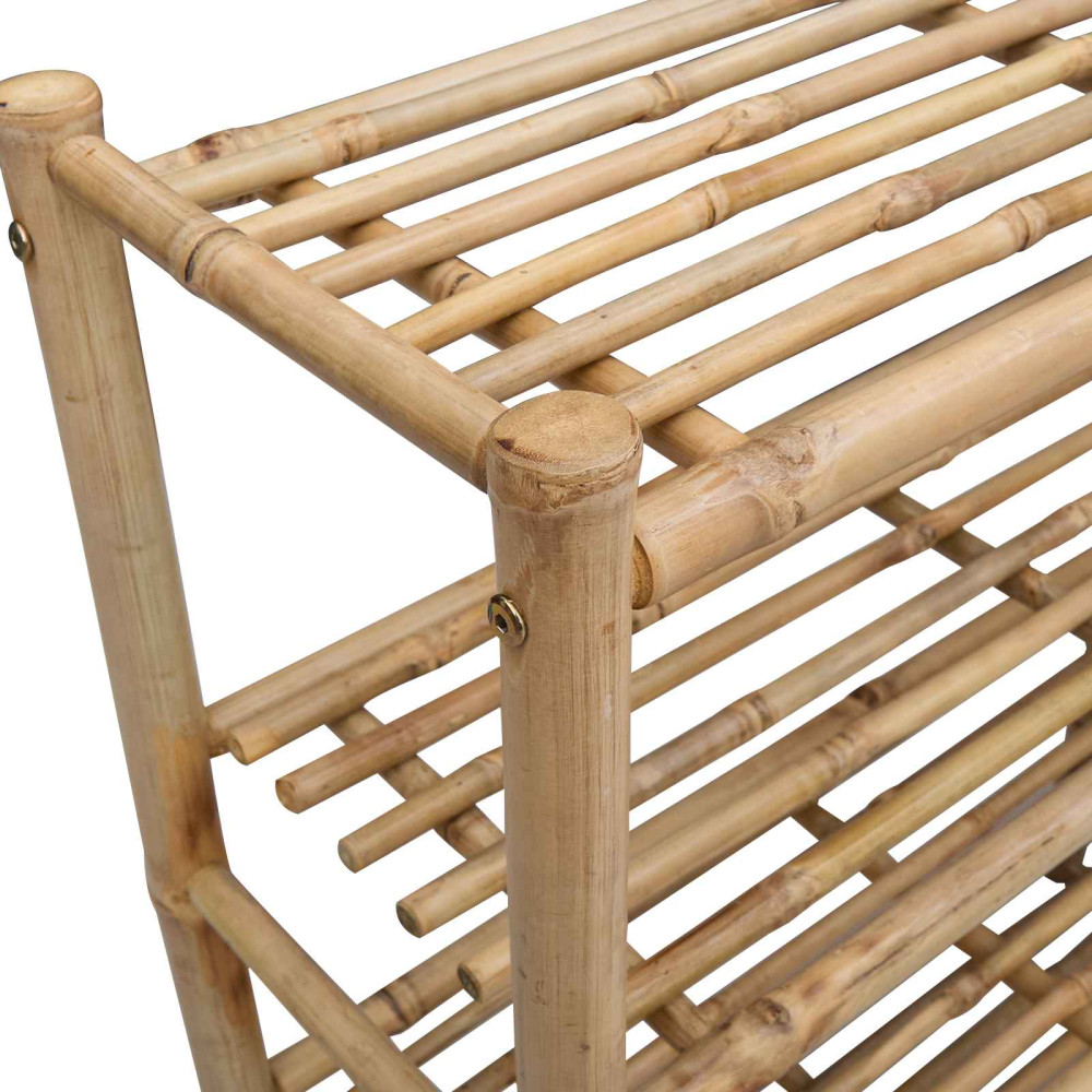 Produktbild för Skoställ med hylla med lagring Naturfärg 88 x 27 x 80 cm Bambus