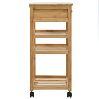 Produktbild för Köksvagn med hjul Naturfärg 37 x 36 x 80 cm Bambus