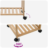 Produktbild för Köksvagn med hjul Naturfärg 37 x 36 x 80 cm Bambus