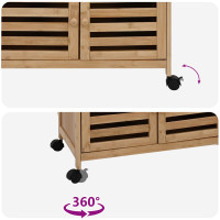 Produktbild för Köksvagn med hjul Naturfärg 59,5 x 36 x 82 cm Bambus