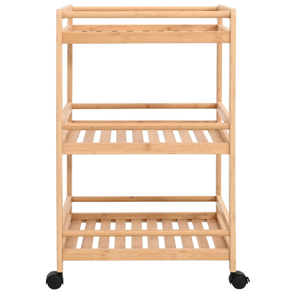 Produktbild för Köksvagn med hjul Naturfärg 46 x 38 x 76 cm Bambus