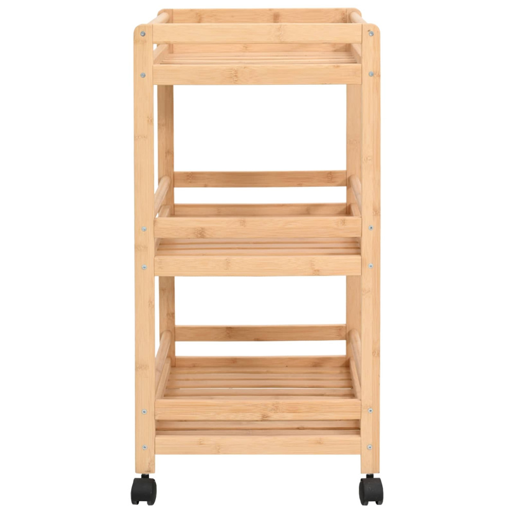 Produktbild för Köksvagn med hjul Naturfärg 46 x 38 x 76 cm Bambus